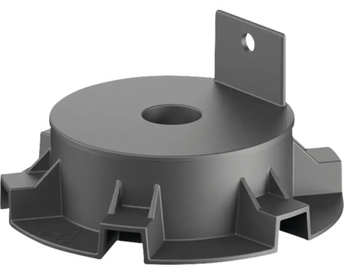 Terrassenlager-Adapter aus Kunststoff für Unterkonstruktionen.