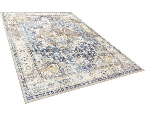 Teppich Flachgewebe Larisa waschbar blau 140x200 cm