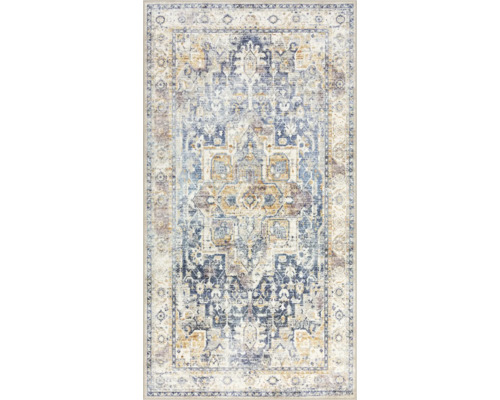 Teppich Flachgewebe Larisa waschbar blau 80x150 cm
