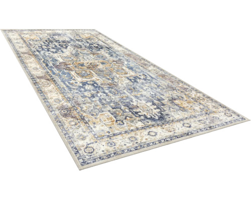 Teppich Flachgewebe Larisa waschbar blau 80x150 cm