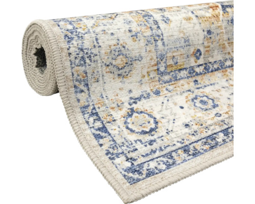 Teppich Flachgewebe Larisa waschbar blau 80x150 cm