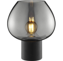 Lampe de table avec globe en verre rond et pied cylindrique incluant une ampoule LED
