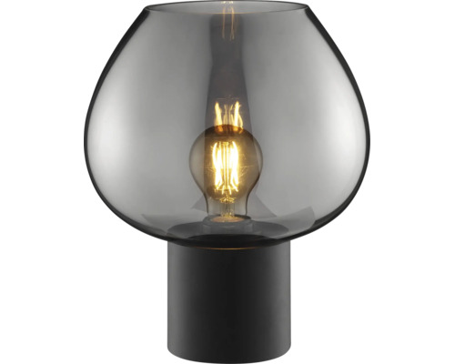 Lampe de table avec globe en verre rond et pied cylindrique incluant une ampoule LED