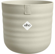 Cache-pot Elho, beige, rond, avec une texture nervurée, en plastique, Elho Logo.