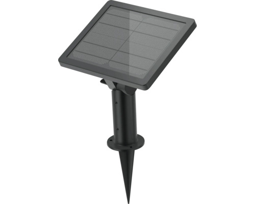 Solarpanel mit Erdspieß und verstellbarem Gelenk für den Außenbereich.