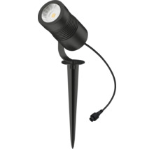 LED-Gartenstrahler mit Erdspieß und Anschlusskabel.