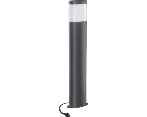 Borne lumineuse en anthracite avec diffuseur blanc et câble de raccordement.