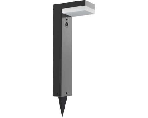 Luminaire d'allée extérieur moderne avec détecteur de mouvement et piquet de terre.