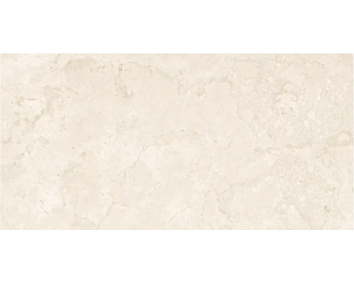 Fliese in Marmoroptik mit dezenter Maserung in hellem Beige.