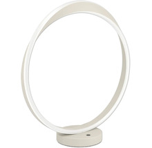 Moderne LED-Tischleuchte in Ringform mit rundem Sockel