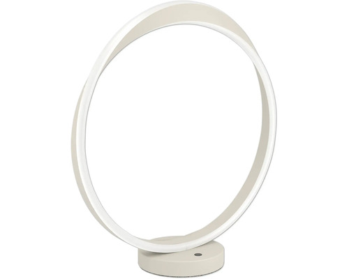 Moderne LED-Tischleuchte in Ringform mit rundem Sockel