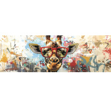 Leinwandbild colorful giraffe 150x50 cm