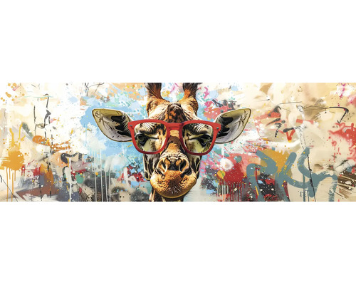 Leinwandbild colorful giraffe 150x50 cm