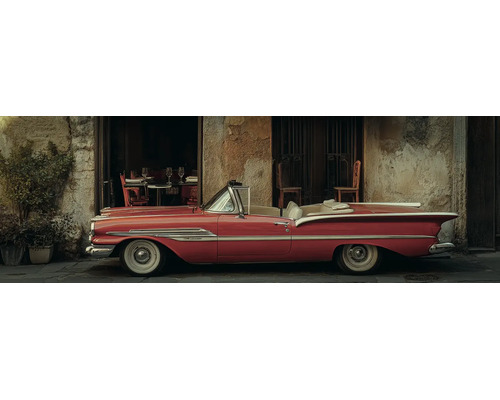 Leinwandbild oldtimer red 150x50 cm
