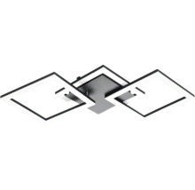 Moderne LED-Deckenleuchte in Schwarz und Weiß mit drei ineinandergreifenden quadratischen Rahmen.