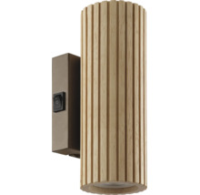 Applique murale en bois avec structure à lamelles et interrupteur intégré