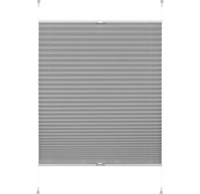 Store plissé tendu avec plis horizontaux pour montage sur le vantail de fenêtre offrant protection visuelle et solaire.