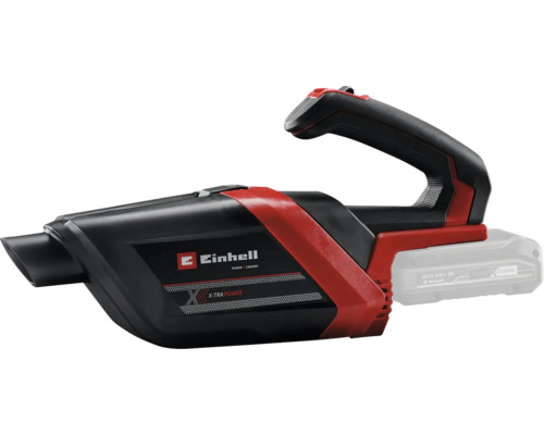 Aspirateur à main sans fil Einhell en rouge et noir pour le nettoyage à sec, système Power X-Change.