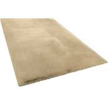 Rechteckiger Hochflor-Teppich mit weicher Oberfläche.