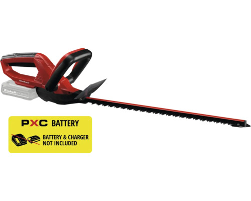 Einhell Akku-Heckenschere aus der Power X-Change Serie mit Handschutz und Sicherheitsschalter. Ohne Akku und Ladegerät.