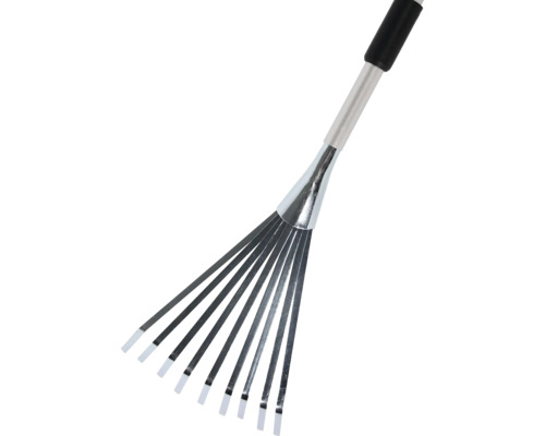 Balai à gazon avec dents métalliques et manche pour le jardin