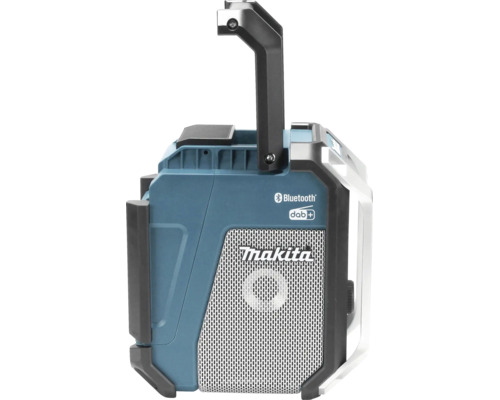 Radio de chantier Makita avec Bluetooth, DAB plus, Makita Logo et poignée de transport.