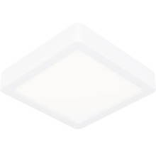 Quadratische LED-Deckenleuchte mit weißem Gehäuse und matter Abdeckung.