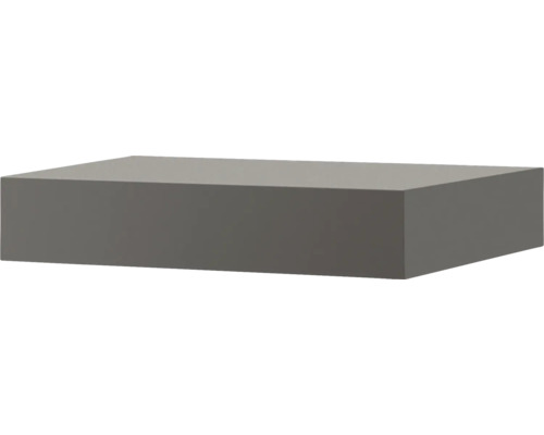 Tablette murale rectangulaire anthracite, étagère flottante pour montage mural, aspect massif.