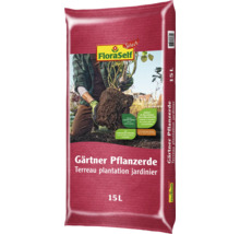 FloraSelf Select Gärtner Pflanzerde, 15 Liter. Enthält organische Substanzen, Mikronährstoffe und Kompost zur Förderung der Wurzelbildung.