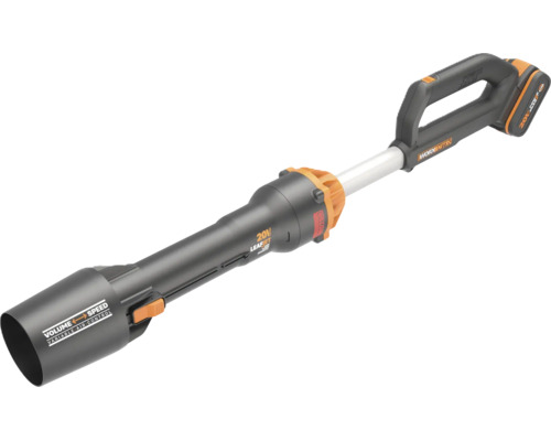 Souffleur de feuilles à batterie Worx Nitro Leafjet 20 Volt avec contrôle d'air variable et poignée ergonomique.