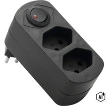 Adaptateur de prise avec deux emplacements de prise et interrupteur marche et arrêt lumineux (Image AI modified or generated)