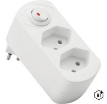 Adaptateur double prise avec interrupteur (Image AI modified or generated)