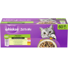 Whiskas Tasty Mix Chef's Choice Katzenfutter in Sauce, Vorratspackung mit 60 Portionsbeuteln, 100 Prozent hochwertige Zutaten.