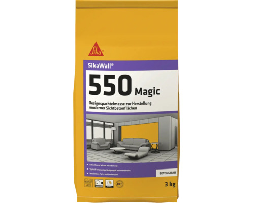 SikaWall 550 Magic Designspachtelmasse betongrau 3 kg
