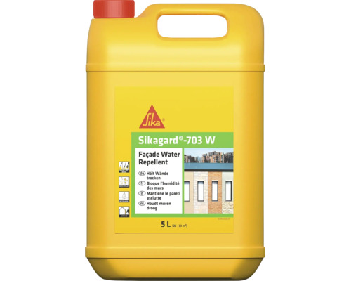 Sika Sikagard-703 W Fassadenimprägnierung im 5-Liter-Kanister, wasserabweisend für den Außenbereich.
