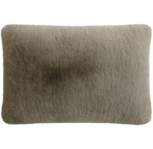 Coussin décoratif doux en fausse fourrure, coussin moelleux.