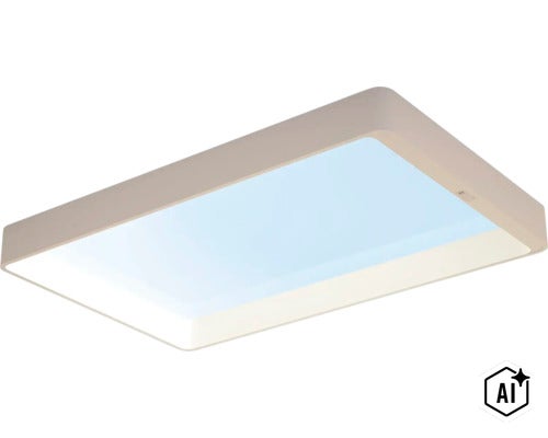 Rechteckige LED Deckenleuchte für eine moderne Innenbeleuchtung (Image AI modified or generated)