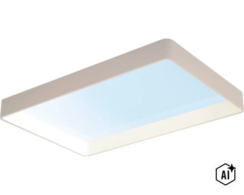 Quadratische LED Deckenleuchte mit flachem Design für eine gleichmäßige Raumbeleuchtung (Image AI modified or generated)