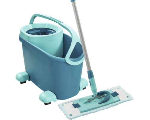 Leifheit Bodenwischer Set mit Eimer und Wischerpresse für gründliche Bodenreinigung.