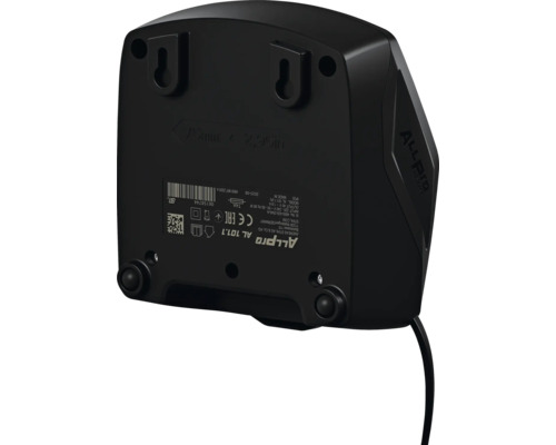 Chargeur de batterie STIHL AL 101 avec support mural et câble.