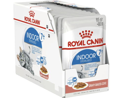 Multipack de nourriture pour chats Royal Canin Indoor 7 Plus Sterilised avec sachets de 85 grammes en sauce