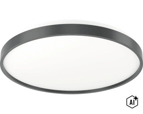 Plafonnier LED rond avec cadre fin pour éclairage intérieur moderne (Image AI modified or generated)