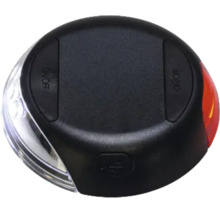 Éclairage de vélo rond rechargeable par USB avec interrupteur marche-arrêt et éléments lumineux blancs et rouges combinés pour vélo
