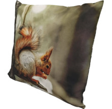 Coussin décoratif avec impression de motif écureuil sur un tronc d arbre