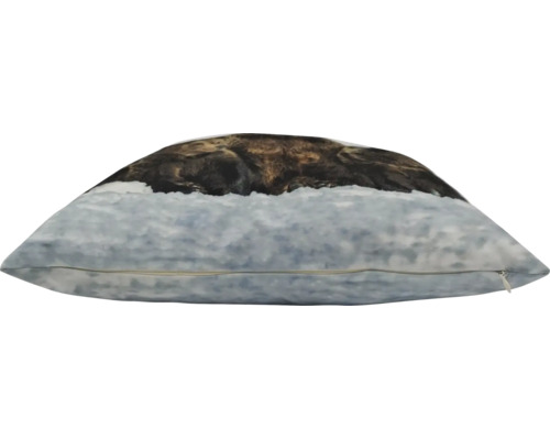 Coussin décoratif avec motif d'ours dans la neige en impression photo