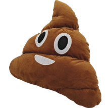 Coussin décoratif souple en forme d emoji crotte en peluche.