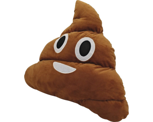 Coussin décoratif souple en forme d emoji crotte en peluche.