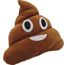 Coussin en peluche en forme de emoji caca