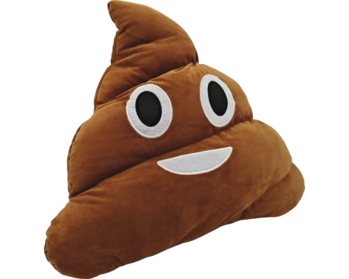 Coussin en peluche en forme de emoji caca