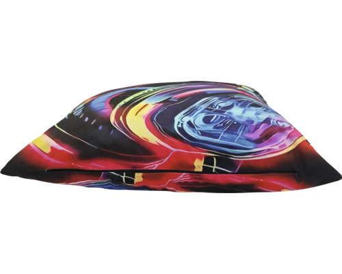 Coussin décoratif avec motif spatial abstrait et fermeture éclair